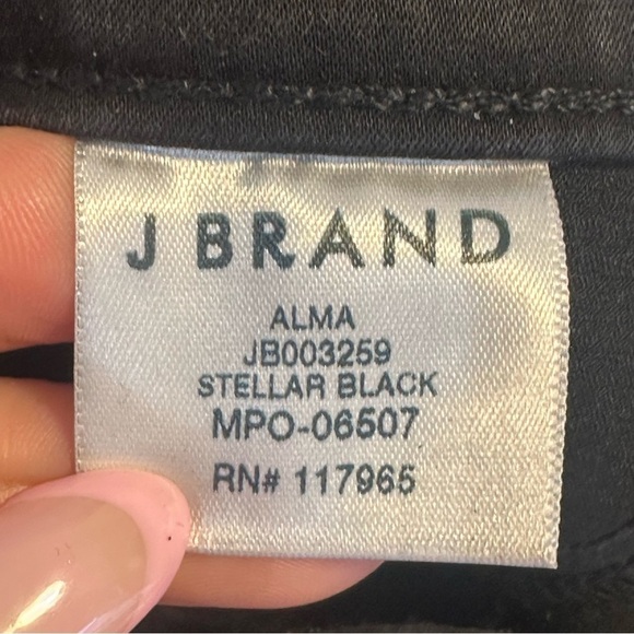 J Brand Alma Stellar Black Waxed Straight Leg Jeans - Picture 6 of 9
